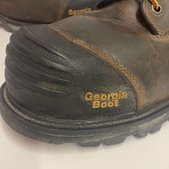 Georgia Boot Size: 13M Mens Black and Brown Waterproof Work Boots B95 - Picture 5 of 13